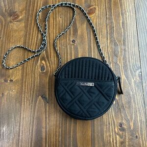 Vera Bradley Black Quilted Round Crossbody Bag